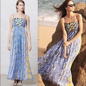 Ranna Gill Anthropologie Sunburst Tank Maxi Dress